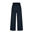 thumbnail image 4 of Women's Boho Linen High Waist Pants Split Flowy Wide Leg Palazzo Pants Solid Color Lightweight Beach Lounge Trousers, 4 of 5