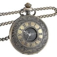 thumbnail image 1 of Reloj de bolsillo vintage Reloj de acero para hombre con cadena dorada (bronce, 1 of 5