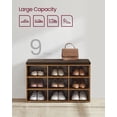 thumbnail image 5 of Shoe Bench with Cushion, Storage Bench with Adjustable Shelves, Rustic Brown and Brown, 5 of 9