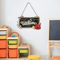 Xecvkr Welcome Back to School Chalkboard Door Sign Wooden Hanging Wall Decor for Classroom Home Decoration Hanging Pendant