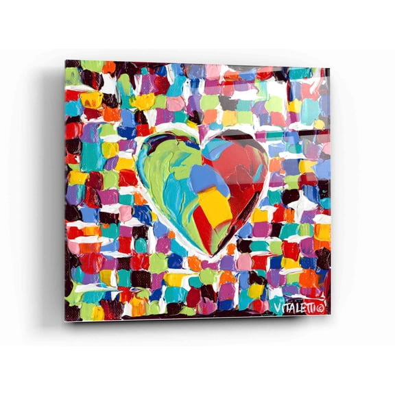 Epic Art 'Mosaic Heart I' by Carolee Vitaletti Acrylic Glass Wall Art, 12"x12"