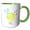 Green/White, variant on 3drose, Happy Singing Little Cartoon Circular Yellow Bug with Wings, 11oz Magic Transforming Mug