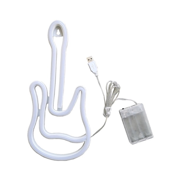 Luz de guitarra de neón, luz de neón, señal de neón artística, señal de luz de neón de guitarra LED, barra decorativa operada por USB, Pub, tienda, club, garaje, hogar