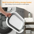 thumbnail image 2 of Kusmil 26L Collapsible Plastic Laundry Basket, Foldable Pop up Storage Container Space Saving Washing Tub Organizer (White/Grey), 2 of 7