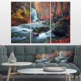 thumbnail image 3 of Designart Autumn Mountain Waterfall Long View Canvas Wall Art, 3 of 4