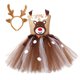 thumbnail image 1 of Vestido de niña con diseño de ciervo navideño, bonito vestido de malla brillante con diseño de ciervo de dibujos animados, disfraz de actuación para fiestas, 1 of 6