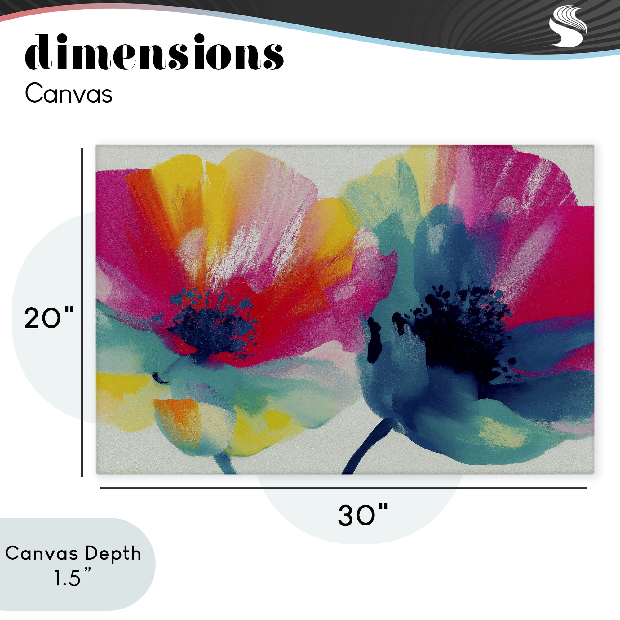 Stupell Industries Two Colorful Poppies Canvas Wall Art, design by Chromatic Storm Studio