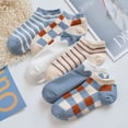 thumbnail image 4 of 5 Pairs Women Ankle Socks Low Cut Thin Sock Lightweight Cute Pattern Color Soft Sock, 4 of 5