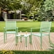thumbnail image 1 of 3 - piece outdoor patio mesa y sillas set: small bistro mesa, 2 sillas, coffee mesa, ideal para para apartments' outside areas like backyard, porch, deck, pool (green), 1 of 7