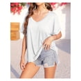 thumbnail image 3 of Women's Oversized V-Neck T-Shirts Summer Casual Loose Fit Short Sleeve Top Tees, 3 of 6