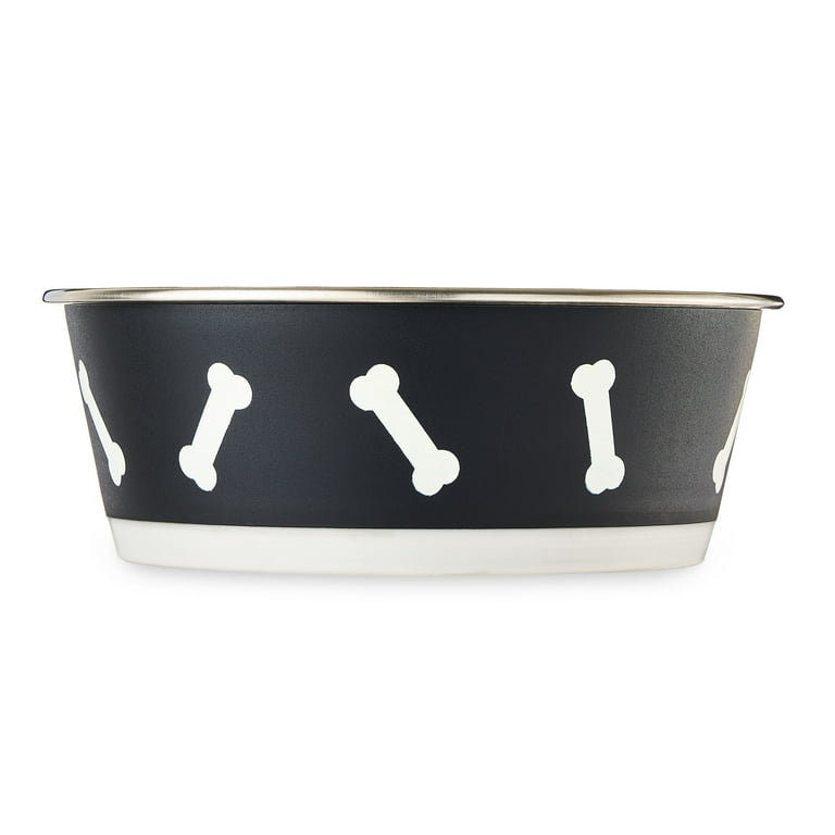 Vibrant Life Stainless Steel Dog Bowl with Paws, Large