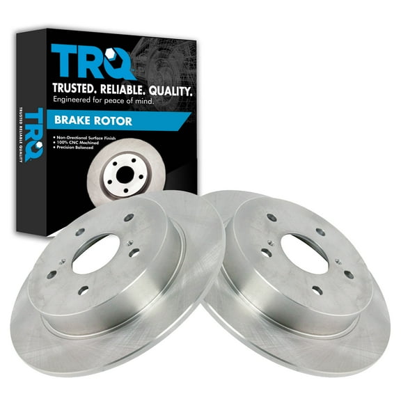 TRQ Rear Brake Rotors Set Solid Fits Select 2007-2013 Suzuki SX4