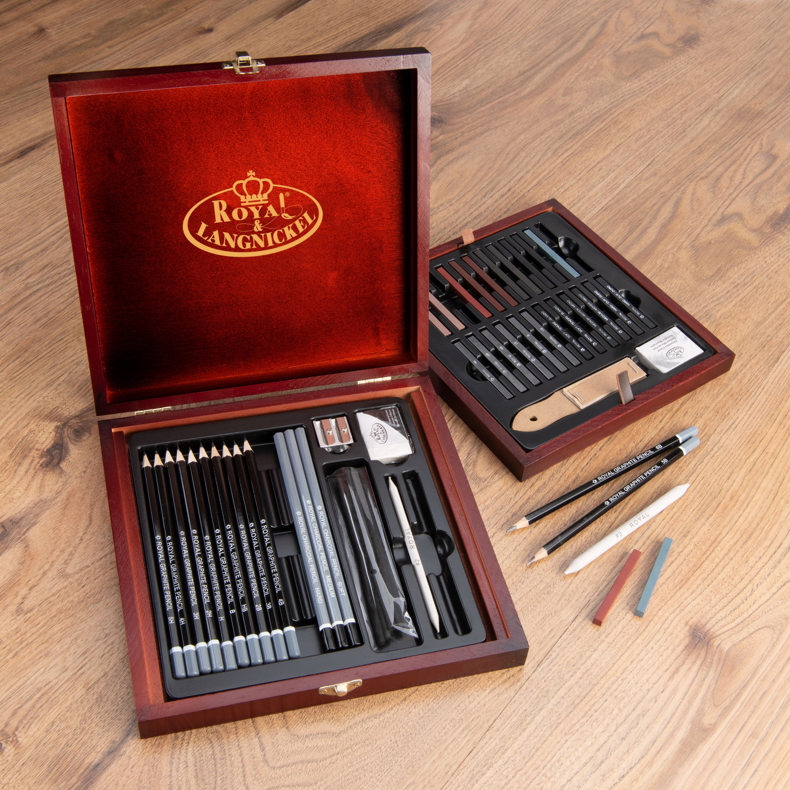 Royal & Langnickel Essentials - 8pc Charcoal Sketching Pencil Set with Mini Tin