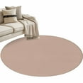 thumbnail image 2 of Brown 3ft Round Rug, Farmhouse Solid Brown Color Modern Art Non-Skid Rubber Backing Large Area Rugs - Living Room Bedroom Home Office, Indoor Floor Mat Carpets Washable Rug, 2 of 9