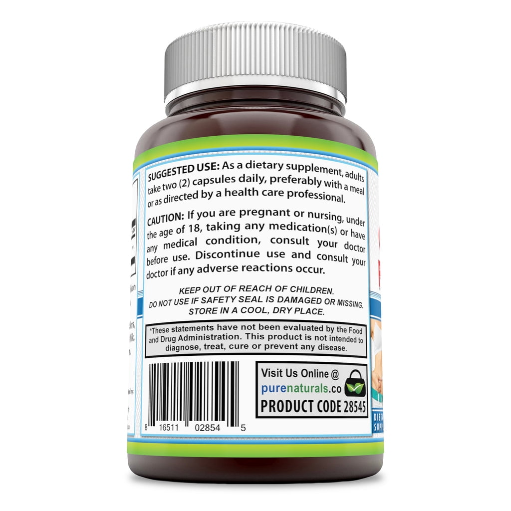 Pure Naturals Calcium Pyruvate 1500mg Per Serving 480 Capsules Supplement | Non-GMO | Gluten Free | Made in USA