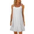 thumbnail image 1 of Women Beach Dress Solid Color Sleeveless Backless Camisole Beach Mini, 1 of 6