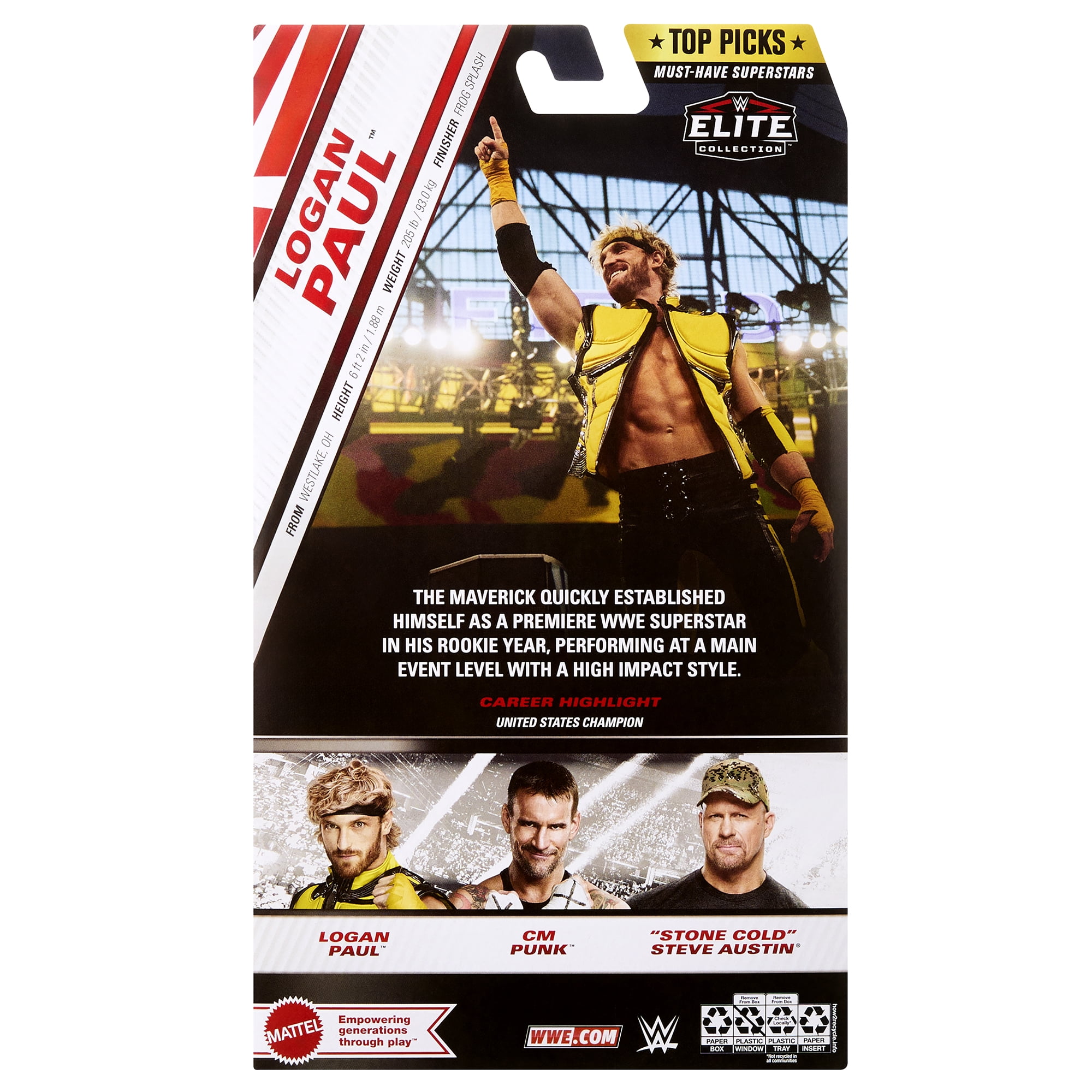Logan Paul (Yellow & Black) - WWE Elite Top Picks 2025 (Wave 2) Mattel WWE Toy Wrestling Action Figure