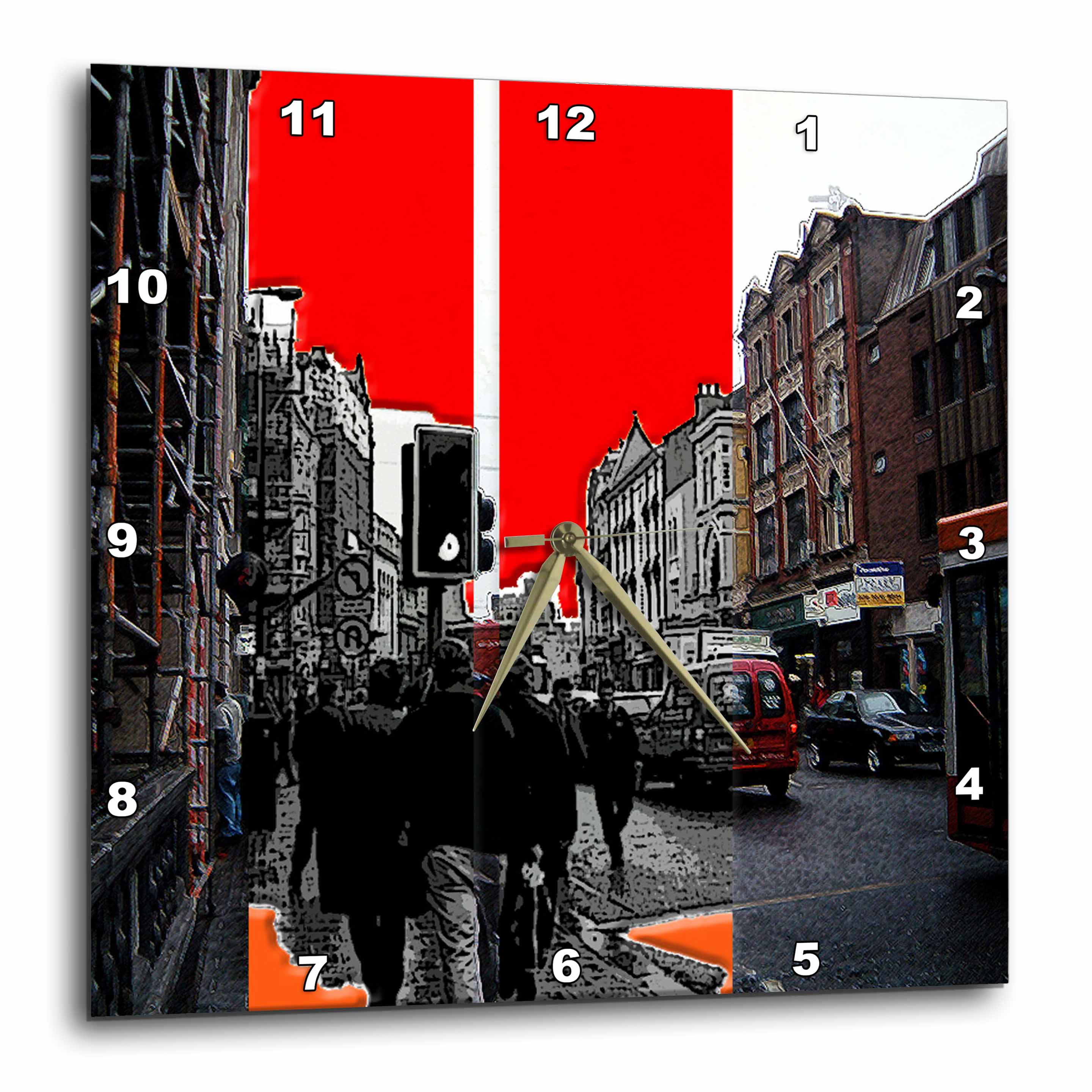 3dRose People Walking Along The Streets of Dublin, Ireland in Black and