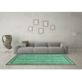 thumbnail image 3 of Ahgly Company Machine Washable Indoor Rectangle Abstract Turquoise Blue Modern Area Rugs, 2' x 3', 3 of 4