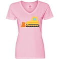 thumbnail image 3 of Inktastic Bulldozer Construction Truck Women's V-Neck T-Shirt, 3 of 5