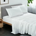 thumbnail image 3 of ESCA White Bed Sheets Set - OEKO-TEX Certified, 4-Piece Set (Flat Sheet, Fitted Sheet, Pillowcases) King Size, 3 of 6