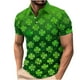 thumbnail image 1 of Día de San Patricio de los Hombres Impreso Solapa de Manga Corta, Camisa de Tela de Malla Casual para el Aire Libre Y el Ocio, 1 of 9