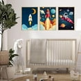thumbnail image 2 of 3Pcs Astronaut Wall Art Space Wall Art Toddler Boy Wall Decor Kids Room Wall Decor Boys Room Poster Prints Nursery Canvas Pictures Rocket Astronaut Painting Pictures, 2 of 6