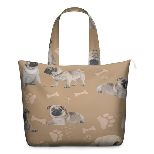 Dog Paw Print Travel Bag, Boho Puppy Pattern Duffel, and Lightweight Weekender Tote for Dog and Animal Lovers