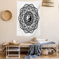 thumbnail image 2 of Ying Yang Decor Tapestry, Floral Boho Mandala Graphic Yin Yang Curves Meditation Mystic World Theme, Wall Hanging for Bedroom Living Room Dorm Decor, 40W X 60L Inches, Black White, by Ambesonne, 2 of 5