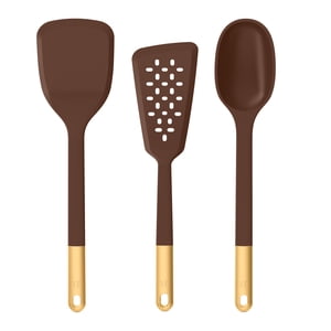 Beautiful 3-Piece Silicone Kitchen Utensil Set, Chocolate