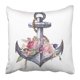 thumbnail image 1 of Funda de Almohada Colorida Acuarela Náutica Marina Floral con Cuerda de Ancla y Arreglo de Ramo de Flores Rosa ABPHQTO 45x45 cm, 1 of 1