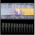 thumbnail image 3 of Tignapoo 504-Piece Long Transparent Nail Tips Set - Bulk Pack for Nail Art, No Buffing Required, 11 Sizes Included, 3 of 6