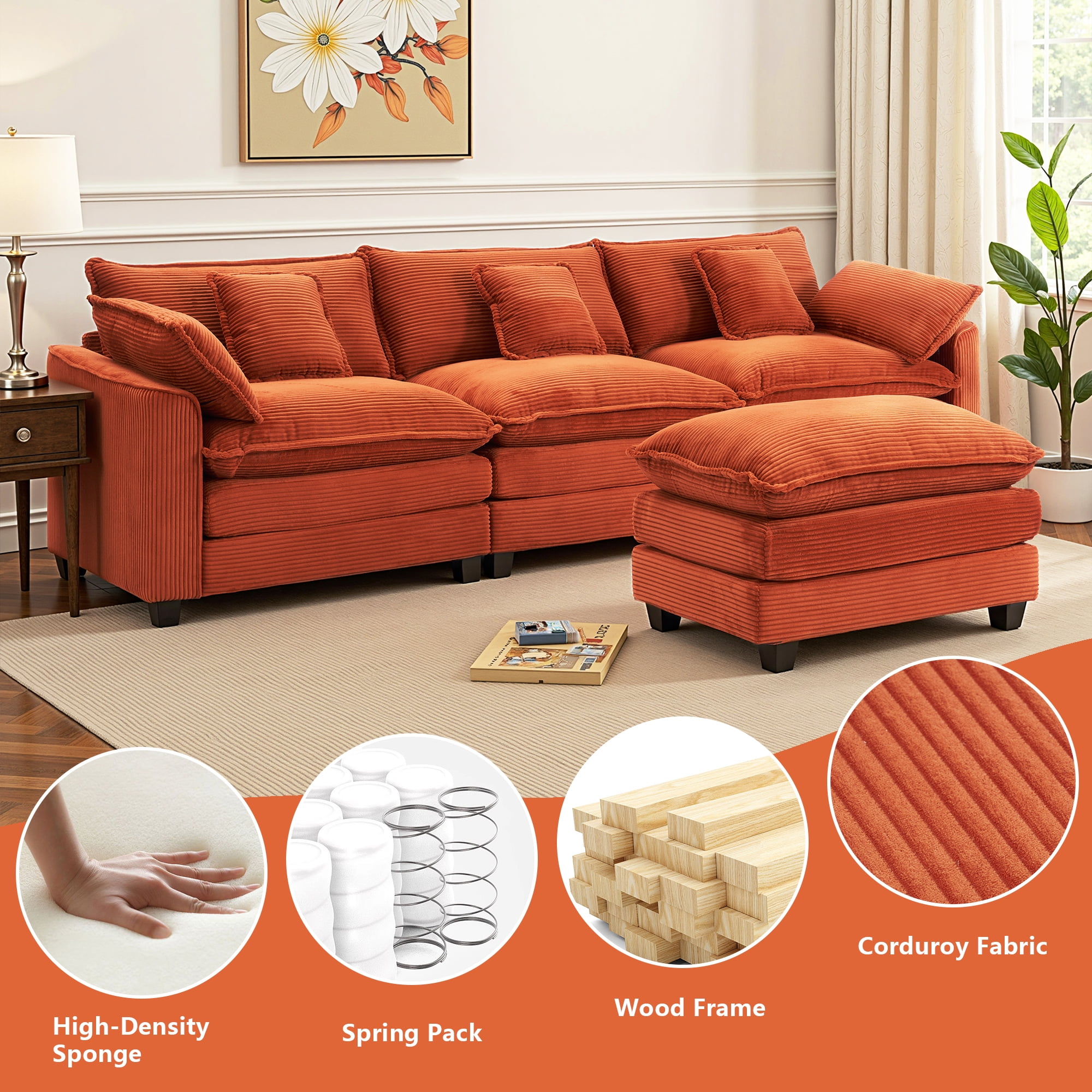 Sectional Sofa,Gexpusm 111