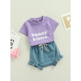 thumbnail image 3 of ITFABS Baby Girl 2PCS Set, Round Neck CasualC Tee Ruffle Hem Elastic Waist Shorts, 3 of 9