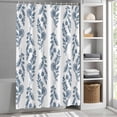 thumbnail image 6 of Blue Botanical Extra Long Shower Curtain Set, Waterproof Shower Curtains for Bathroom, Pastoral Elegant Spring Floral Washable Fabric Cloth Bath Curtain for Bathtub Decoration with Hooks 72x96 Inches, 6 of 9