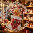 thumbnail image 5 of Liamobondopolis Christmas Pearl Art Kit, 3D DIY Gingerbread Man in Stocking Design with Sparkling Pearls and Rhinestones for Adults Home Wall Decor, 7.87 Inches, 5 of 5