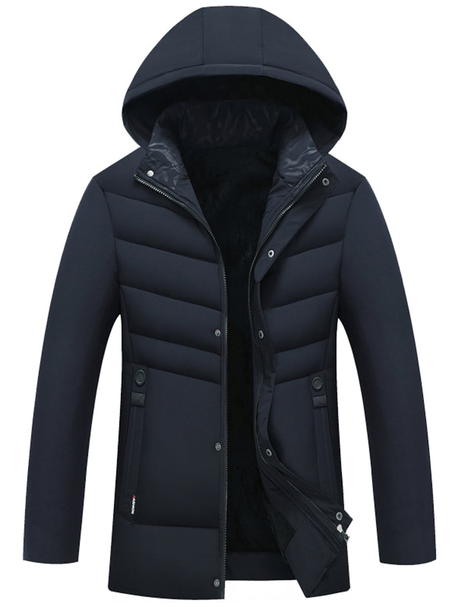4THSEASON Men Winter Padded Work Coat Windproof Warm Jacket with Zipper ...
