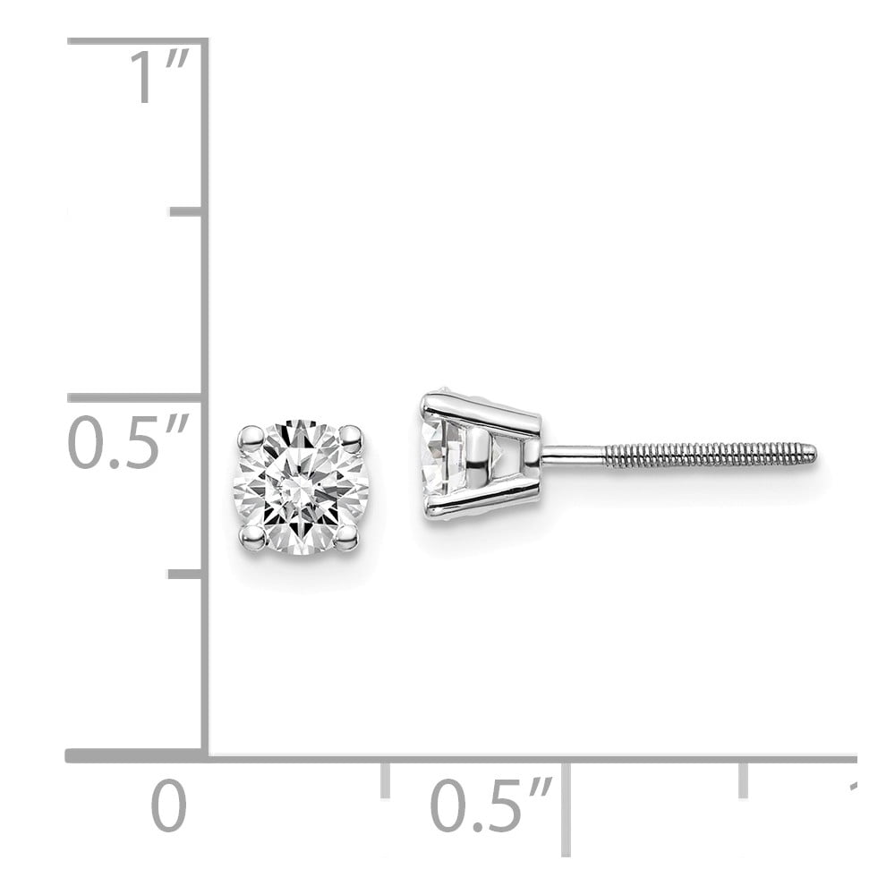Real 14ktw .75ct SI3 G-I Diamond Stud Thread on/off Post Earrings; for Adults and Teens; for Women and Men
