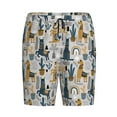 thumbnail image 4 of Naloa Llama and Cactus1 Men's Short Pajama Pants, Lounge Comfort Shorts with Elasticized Waistband and Side Pockets - Large, 4 of 9