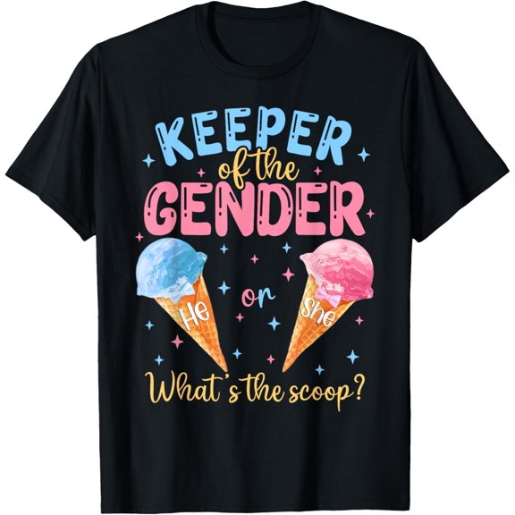 Premium Comfort - Keeper Of The Gender Ice Cream Whats The Scoop Gender Reveal T-Shirt