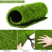 Sherry 6 Packs Artificial Grass Square Mat 12 x 12 Inch Fake Grass Turf Patch with Drainage Hole Synthetic Garden Grass Tiles Realistic Grass Rug for DIY Indoor Outdoor