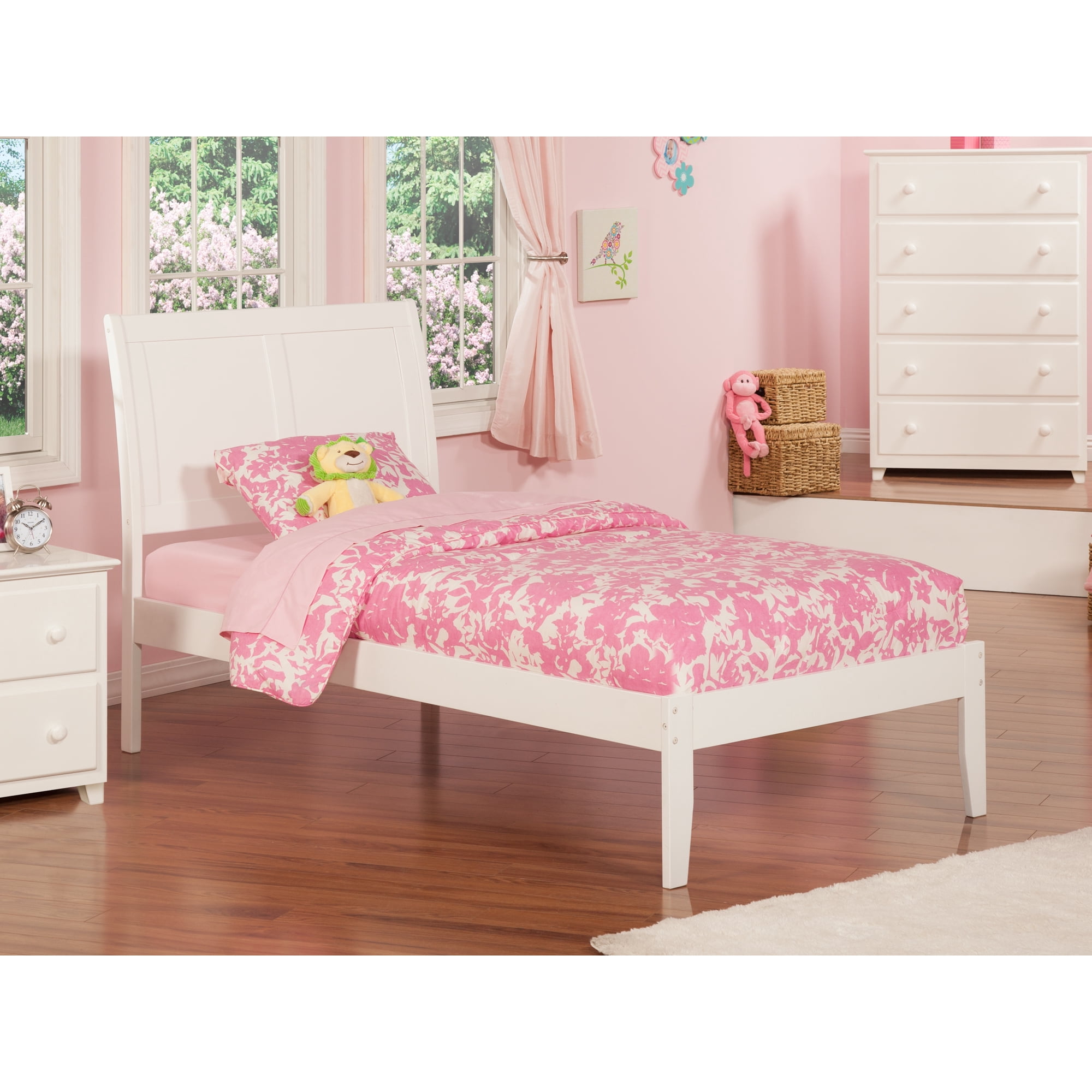 Portland Platform Bed with Open Foot Board Multiple Colors Multiple Sizes
