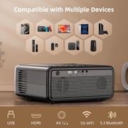 Projector with WiFi and Bluetooth 4K Supported, Upgraded Outdoor Movie Projectors Native 1080P FHD 12000L, Video Proyector for Home Theater, Compatible w/HDMI/USB/iOS/Android/Windows/TV Stick