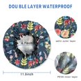 thumbnail image 3 of Shower Caps,Pioneer Flower Floral Print Pattern Waterproof Shower Cap for Women 4 Pieces,Double Reusable Hair Cover for Shower PEVA Elastic Stretch Hem, 3 of 7