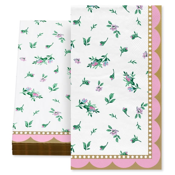 Vintage Finds Multicolor Floral Disposable Paper Guest Towels, 4.4" x 7.9", 20 Count, by Way To Celebrate