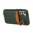 thumbnail image 4 of Wallet Back Case for Samsung Galaxy S22 Plus with Wrist Strap, Stylish Magnetic Card Holder Finger Ring Kickstand PU Leather Lanyard Shockproof Slim Phone Case for Samsung Galaxy S22 Plus, Green, 4 of 7