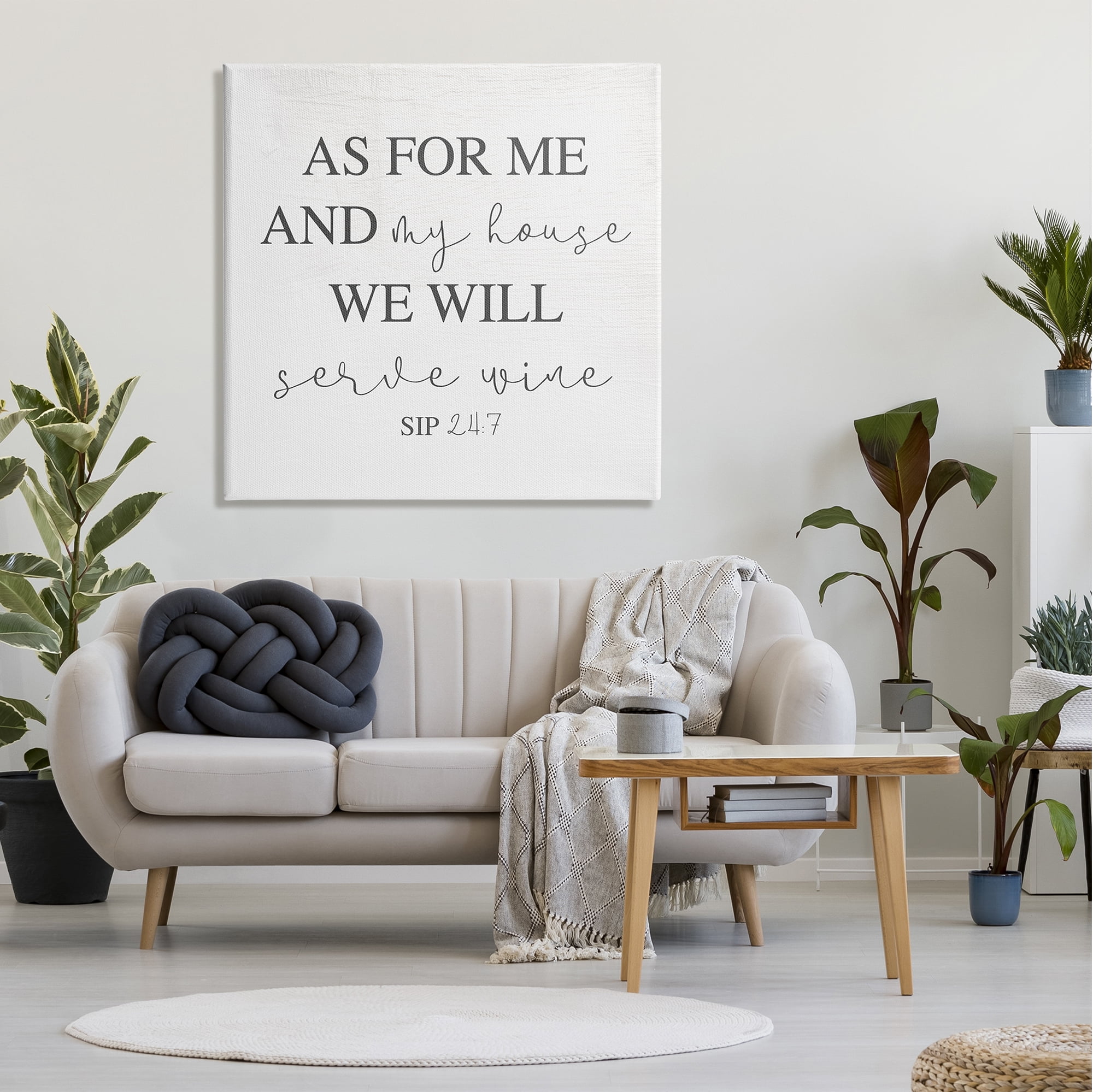 Stupell Industries My House Will Serve Wine Religious Kitchen Sign,36 x 36, Design by Daphne Polselli