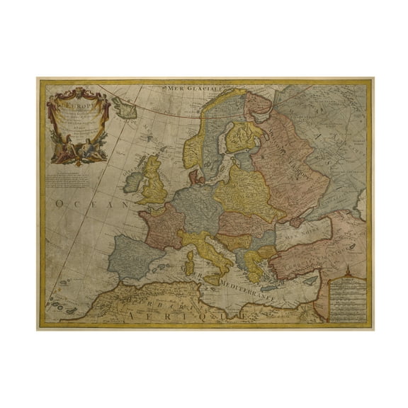 Trademark Art 'Delisle 'Map of Europe, 1700' Canvas Art by Paris Guillaume