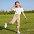 thumbnail image 6 of Cethrio Girls Cotton T-shirts, Crew Neck Short Sleeve Casual Fashion Summer Tops Kids Tees White Size 10, 6 of 7
