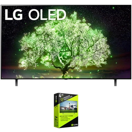 LG OLED55A1PUA 55 Inch OLED TV (2021 Model) Bundle with Premium 4 Year Extended Protection Plan